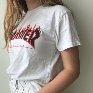 White thrasher tee